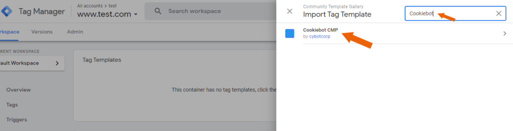 instalar cookiebot google tag manager